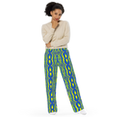 Product name: Recursia Mind Gem I Women's Wide Leg Pants. Keywords: Print: Mind Gem, Women's Wide Leg Pants