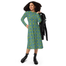 Product name: Recursia Mind Gem Long Sleeve Midi Dress. Keywords: Clothing, Long Sleeve Midi Dress, Print: Mind Gem, Women's Clothing