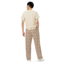 Product name: Recursia Mind Gem Men's Wide Leg Pants In Pink. Keywords: Men's Clothing, Men's Wide Leg Pants, Print: Mind Gem
