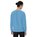 Product name: Recursia Modern Moiré V Men's Sweatshirt In Blue. Keywords: Athlesisure Wear, Clothing, Men's Athlesisure, Men's Clothing, Men's Sweatshirt, Men's Tops, Print: Modern Moiré