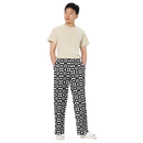 Product name: Recursia Modern Moiré III Men's Wide Leg Pants. Keywords: Men's Clothing, Men's Wide Leg Pants, Print: Modern Moiré