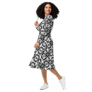 Product name: Recursia Modern Moiré II Long Sleeve Midi Dress. Keywords: Clothing, Long Sleeve Midi Dress, Print: Modern Moiré, Women's Clothing
