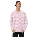 Product name: Recursia Modern Moiré VI Men's Sweatshirt In Pink. Keywords: Athlesisure Wear, Clothing, Men's Athlesisure, Men's Clothing, Men's Sweatshirt, Men's Tops, Print: Modern Moiré
