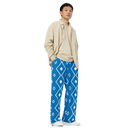 Product name: Recursia Modern Moiré I Men's Wide Leg Pants In Blue. Keywords: Men's Clothing, Men's Wide Leg Pants, Print: Modern Moiré