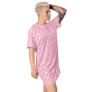 Product name: Recursia Modern Moiré I T-Shirt Dress In Pink. Keywords: Clothing, Print: Modern Moiré, T-Shirt Dress, Women's Clothing