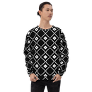 Product name: Recursia Modern Moiré VIII Men's Sweatshirt. Keywords: Athlesisure Wear, Clothing, Men's Athlesisure, Men's Clothing, Men's Sweatshirt, Men's Tops, Print: Modern Moiré