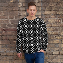 Product name: Recursia Modern Moiré VIII Men's Sweatshirt. Keywords: Athlesisure Wear, Clothing, Men's Athlesisure, Men's Clothing, Men's Sweatshirt, Men's Tops, Print: Modern Moiré