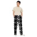 Product name: Recursia Modern Moiré Men's Wide Leg Pants. Keywords: Men's Clothing, Men's Wide Leg Pants, Print: Modern Moiré