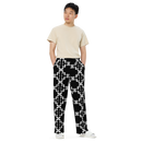 Product name: Recursia Modern Moiré VI Men's Wide Leg Pants. Keywords: Men's Clothing, Men's Wide Leg Pants, Print: Modern Moiré