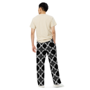 Product name: Recursia Modern Moiré VI Men's Wide Leg Pants. Keywords: Men's Clothing, Men's Wide Leg Pants, Print: Modern Moiré