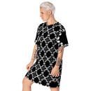 Product name: Recursia Modern Moiré VI T-Shirt Dress. Keywords: Clothing, Print: Modern Moiré, T-Shirt Dress, Women's Clothing