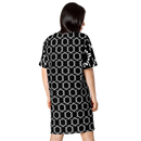 Product name: Recursia Modern Moiré V T-Shirt Dress. Keywords: Clothing, Print: Modern Moiré, T-Shirt Dress, Women's Clothing