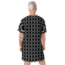 Product name: Recursia Modern Moiré V T-Shirt Dress. Keywords: Clothing, Print: Modern Moiré, T-Shirt Dress, Women's Clothing