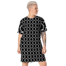 Product name: Recursia Modern Moiré V T-Shirt Dress. Keywords: Clothing, Print: Modern Moiré, T-Shirt Dress, Women's Clothing