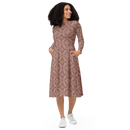 Product name: Recursia Pebblewave Long Sleeve Midi Dress In Pink. Keywords: Clothing, Long Sleeve Midi Dress, Print: Pebblewave , Women's Clothing