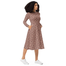 Product name: Recursia Pebblewave Long Sleeve Midi Dress In Pink. Keywords: Clothing, Long Sleeve Midi Dress, Print: Pebblewave , Women's Clothing
