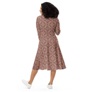 Product name: Recursia Pebblewave Long Sleeve Midi Dress In Pink. Keywords: Clothing, Long Sleeve Midi Dress, Print: Pebblewave , Women's Clothing