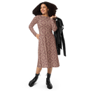 Product name: Recursia Pebblewave Long Sleeve Midi Dress In Pink. Keywords: Clothing, Long Sleeve Midi Dress, Print: Pebblewave , Women's Clothing