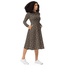 Product name: Recursia Pebblewave Long Sleeve Midi Dress. Keywords: Clothing, Long Sleeve Midi Dress, Print: Pebblewave , Women's Clothing
