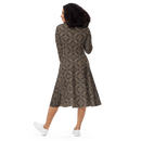 Product name: Recursia Pebblewave Long Sleeve Midi Dress. Keywords: Clothing, Long Sleeve Midi Dress, Print: Pebblewave , Women's Clothing