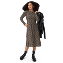 Product name: Recursia Pebblewave Long Sleeve Midi Dress. Keywords: Clothing, Long Sleeve Midi Dress, Print: Pebblewave , Women's Clothing