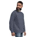 Product name: Recursia Pebblewave Men's Sweatshirt In Blue. Keywords: Athlesisure Wear, Clothing, Men's Athlesisure, Men's Clothing, Men's Sweatshirt, Men's Tops, Print: Pebblewave 