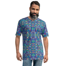 Product name: Recursia Rainbow Rose Men's Crew Neck T-Shirt. Keywords: Clothing, Men's Clothing, Men's Crew Neck T-Shirt, Men's Tops, Print: Rainbow Rose