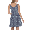 Product name: Recursia Rainbow Rose Skater Dress In Blue. Keywords: Clothing, Print: Rainbow Rose, Skater Dress, Women's Clothing
