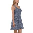 Product name: Recursia Rainbow Rose Skater Dress In Blue. Keywords: Clothing, Print: Rainbow Rose, Skater Dress, Women's Clothing