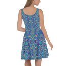 Product name: Recursia Rainbow Rose Skater Dress. Keywords: Clothing, Print: Rainbow Rose, Skater Dress, Women's Clothing