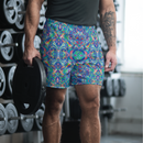 Product name: Recursia Rainbow Rose Men's Athletic Shorts. Keywords: Athlesisure Wear, Clothing, Men's Athlesisure, Men's Athletic Shorts, Men's Clothing, Print: Rainbow Rose