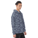 Product name: Recursia Rainbow Rose Men's Hoodie In Blue. Keywords: Athlesisure Wear, Clothing, Men's Athlesisure, Men's Clothing, Men's Hoodie, Men's Tops, Print: Rainbow Rose