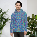 Product name: Recursia Rainbow Rose Men's Hoodie. Keywords: Athlesisure Wear, Clothing, Men's Athlesisure, Men's Clothing, Men's Hoodie, Men's Tops, Print: Rainbow Rose