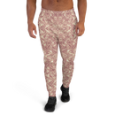 Product name: Recursia Rainbow Rose Men's Joggers In Pink. Keywords: Athlesisure Wear, Clothing, Men's Athlesisure, Men's Bottoms, Men's Clothing, Men's Joggers, Print: Rainbow Rose