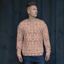 Product name: Recursia Rainbow Rose Men's Sweatshirt In Pink. Keywords: Athlesisure Wear, Clothing, Men's Athlesisure, Men's Clothing, Men's Sweatshirt, Men's Tops, Print: Rainbow Rose