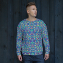 Product name: Recursia Rainbow Rose Men's Sweatshirt. Keywords: Athlesisure Wear, Clothing, Men's Athlesisure, Men's Clothing, Men's Sweatshirt, Men's Tops, Print: Rainbow Rose