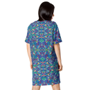 Product name: Recursia Rainbow Rose I T-Shirt Dress. Keywords: Clothing, Print: Rainbow Rose, T-Shirt Dress, Women's Clothing