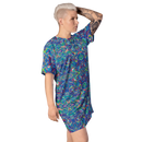 Product name: Recursia Rainbow Rose I T-Shirt Dress. Keywords: Clothing, Print: Rainbow Rose, T-Shirt Dress, Women's Clothing