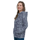 Product name: Recursia Rainbow Rose Women's Hoodie In Blue. Keywords: Athlesisure Wear, Clothing, Print: Rainbow Rose, Women's Hoodie, Women's Tops