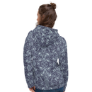 Product name: Recursia Rainbow Rose Women's Hoodie In Blue. Keywords: Athlesisure Wear, Clothing, Print: Rainbow Rose, Women's Hoodie, Women's Tops
