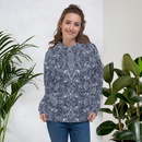 Product name: Recursia Rainbow Rose Women's Hoodie In Blue. Keywords: Athlesisure Wear, Clothing, Print: Rainbow Rose, Women's Hoodie, Women's Tops
