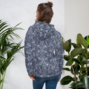 Product name: Recursia Rainbow Rose Women's Hoodie In Blue. Keywords: Athlesisure Wear, Clothing, Print: Rainbow Rose, Women's Hoodie, Women's Tops
