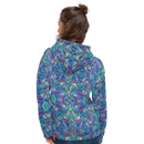 Product name: Recursia Rainbow Rose Women's Hoodie. Keywords: Athlesisure Wear, Clothing, Print: Rainbow Rose, Women's Hoodie, Women's Tops