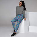 Product name: Recursia Rainbow Rose Women's Joggers. Keywords: Athlesisure Wear, Clothing, Print: Rainbow Rose, Women's Bottoms, Women's Joggers