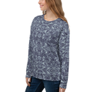 Product name: Recursia Rainbow Rose Women's Sweatshirt In Blue. Keywords: Athlesisure Wear, Clothing, Print: Rainbow Rose, Women's Sweatshirt, Women's Tops
