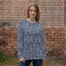 Product name: Recursia Rainbow Rose Women's Sweatshirt In Blue. Keywords: Athlesisure Wear, Clothing, Print: Rainbow Rose, Women's Sweatshirt, Women's Tops