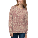 Product name: Recursia Rainbow Rose Women's Sweatshirt In Pink. Keywords: Athlesisure Wear, Clothing, Print: Rainbow Rose, Women's Sweatshirt, Women's Tops