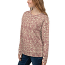 Product name: Recursia Rainbow Rose Women's Sweatshirt In Pink. Keywords: Athlesisure Wear, Clothing, Print: Rainbow Rose, Women's Sweatshirt, Women's Tops