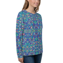 Product name: Recursia Rainbow Rose Women's Sweatshirt. Keywords: Athlesisure Wear, Clothing, Print: Rainbow Rose, Women's Sweatshirt, Women's Tops