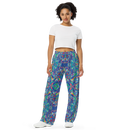 Product name: Recursia Rainbow Rose I Women's Wide Leg Pants. Keywords: Print: Rainbow Rose, Women's Wide Leg Pants